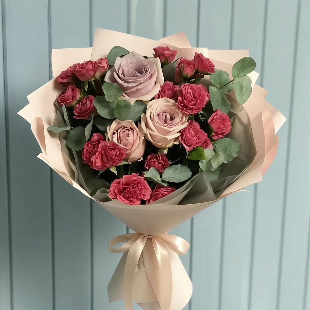 Букет цветов из: Гвоздики и Розы в Новом Чиркее
