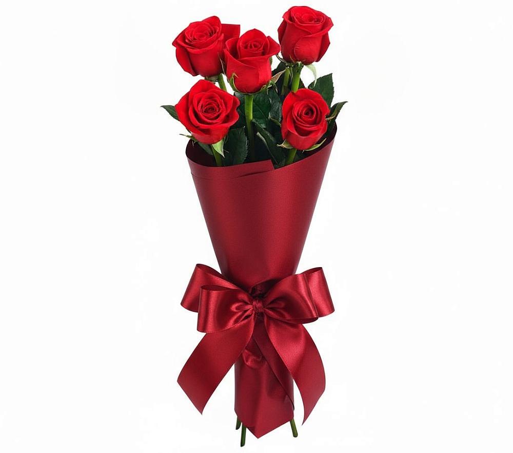 Букет 5 Красных роз Эдлесс Лав в Новом Чиркее