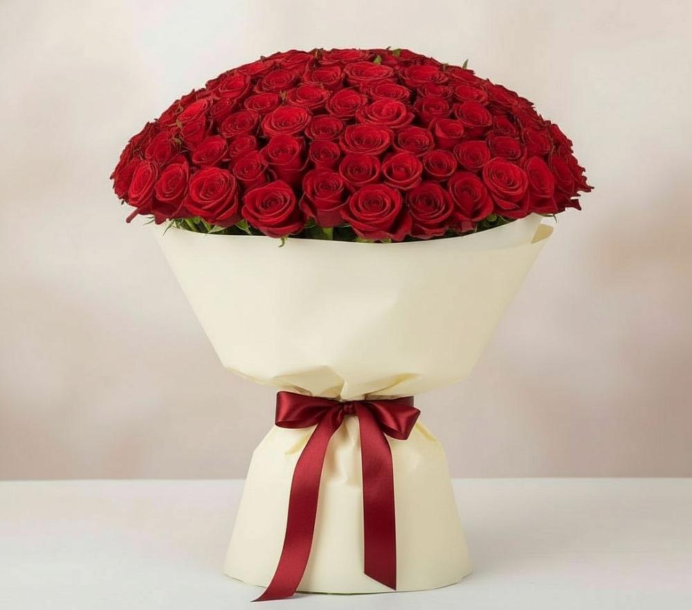 Букет 101 Красная роза Милано в Новом Чиркее