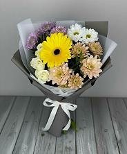 Букет цветов из:  Розы, Герберы и Хризантемы в Новом Чиркее
