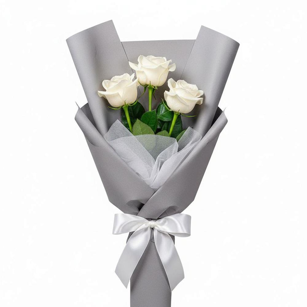 Букет 3 белые розы в Новом Чиркее
