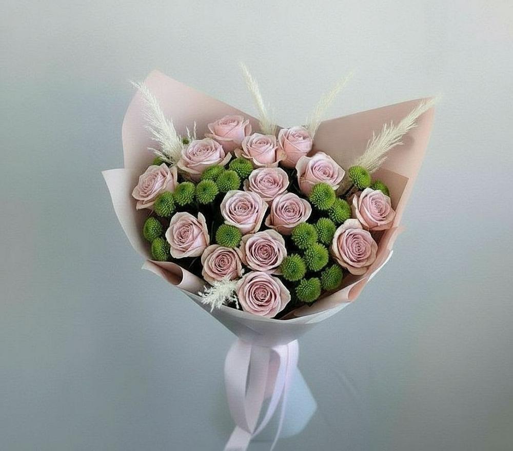 Букет цветов из: Розы и Хризантемы в Новом Чиркее