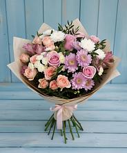Букет цветов из:  Хризантемы, Розы и Альстромерии #REPLACE_PRED# Новом Чиркее