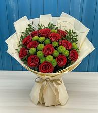 Букет цветов из:  Розы и Хризантемы в Новом Чиркее