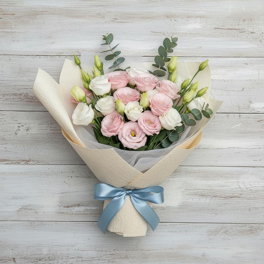 Букет цветов из: Лизиантусы в Новом Чиркее